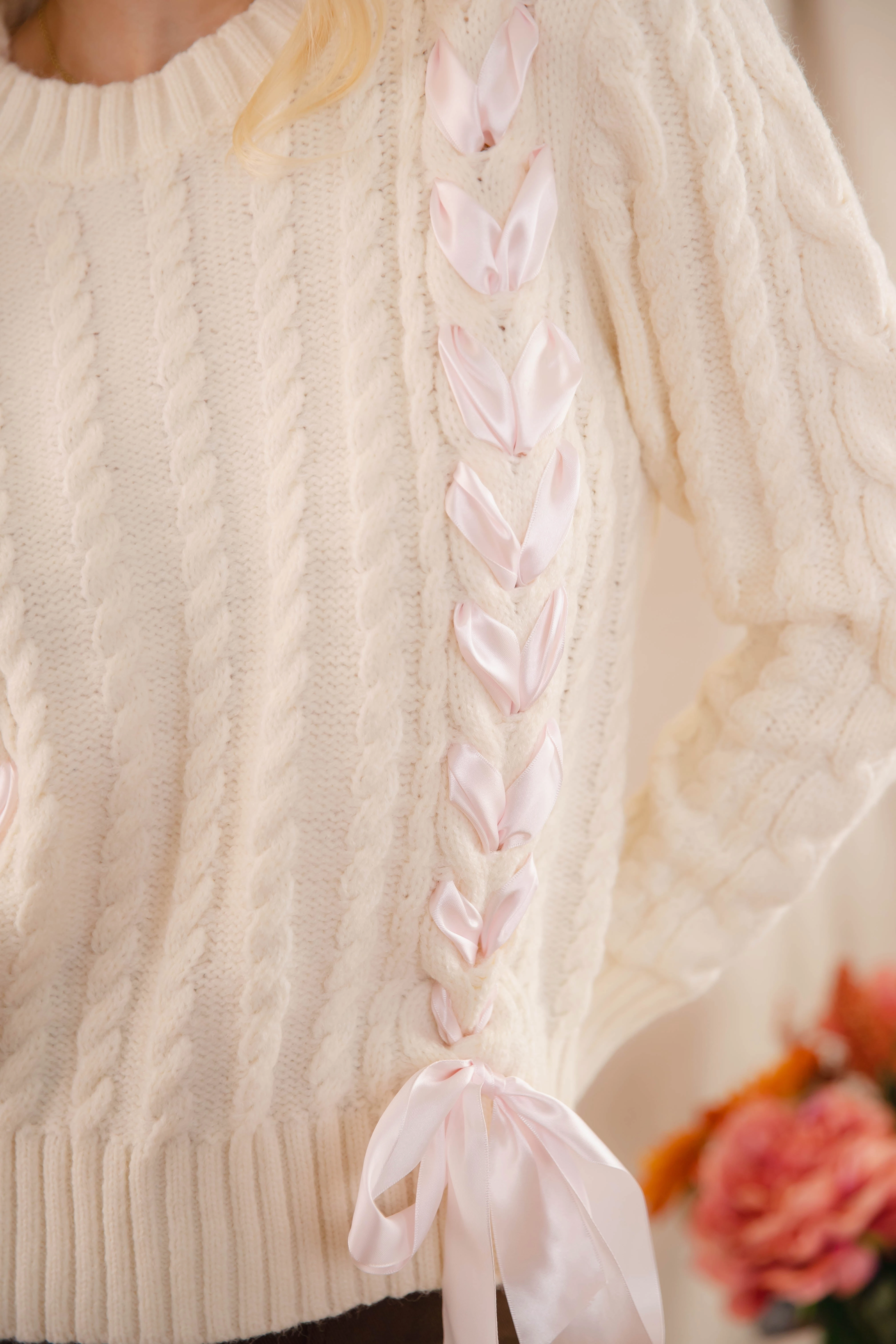 Tied To You Ribbon Sweater UltraSoftInterior