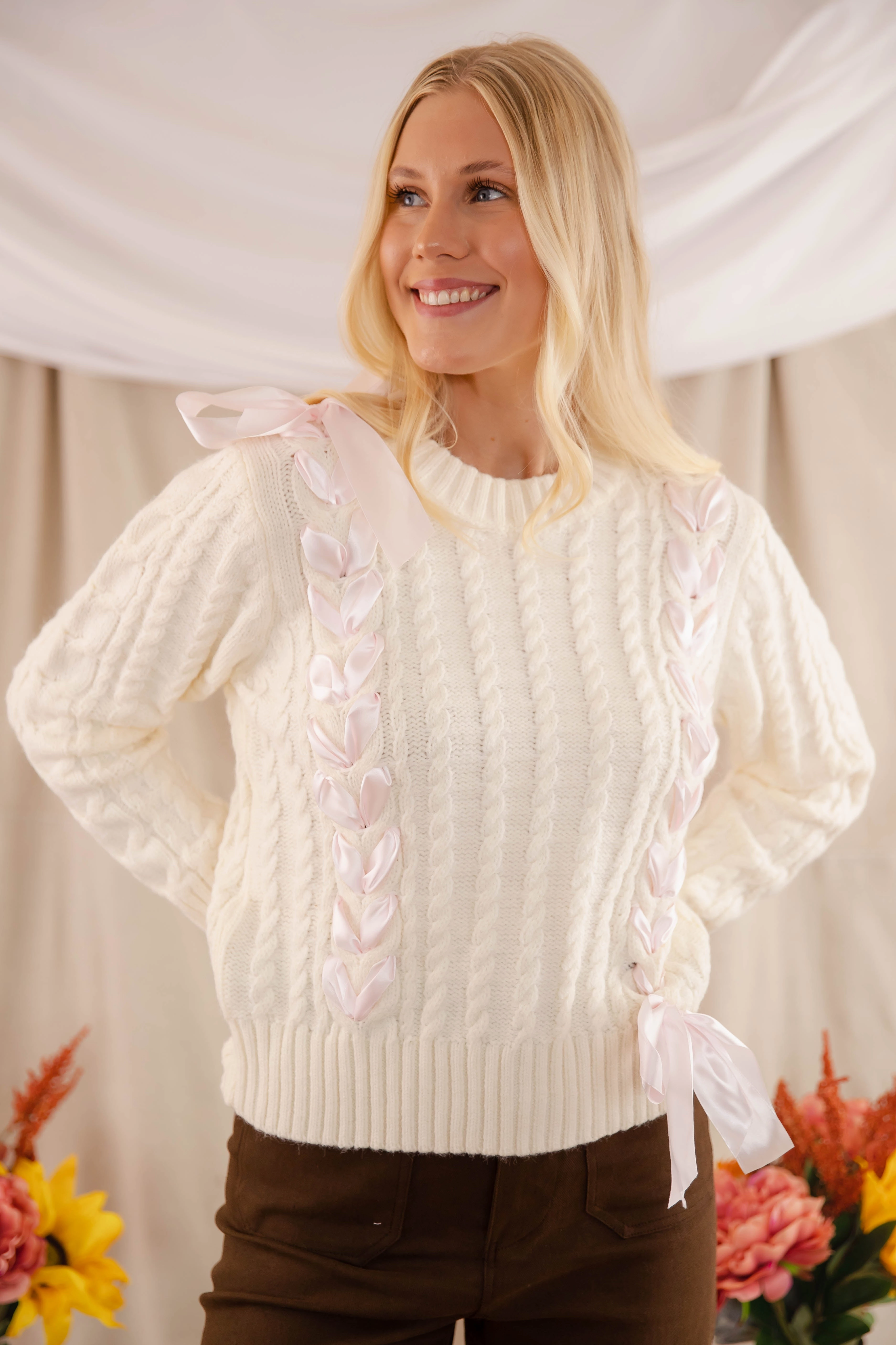 Tied To You Ribbon Sweater Ultrasoft Inner Lining