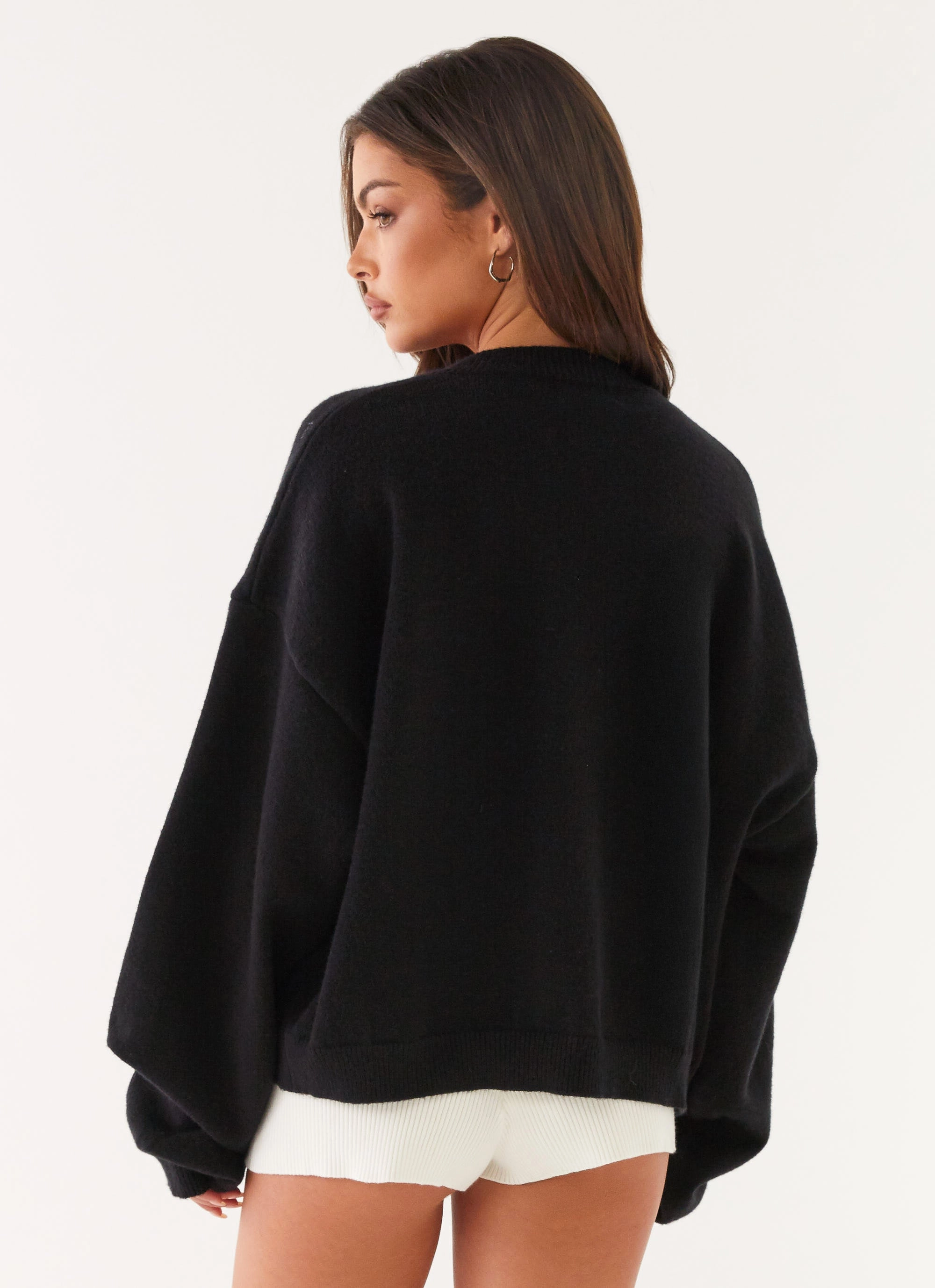 Annie One Button Cardigan - Black Outdoor Style Staple Cool Season