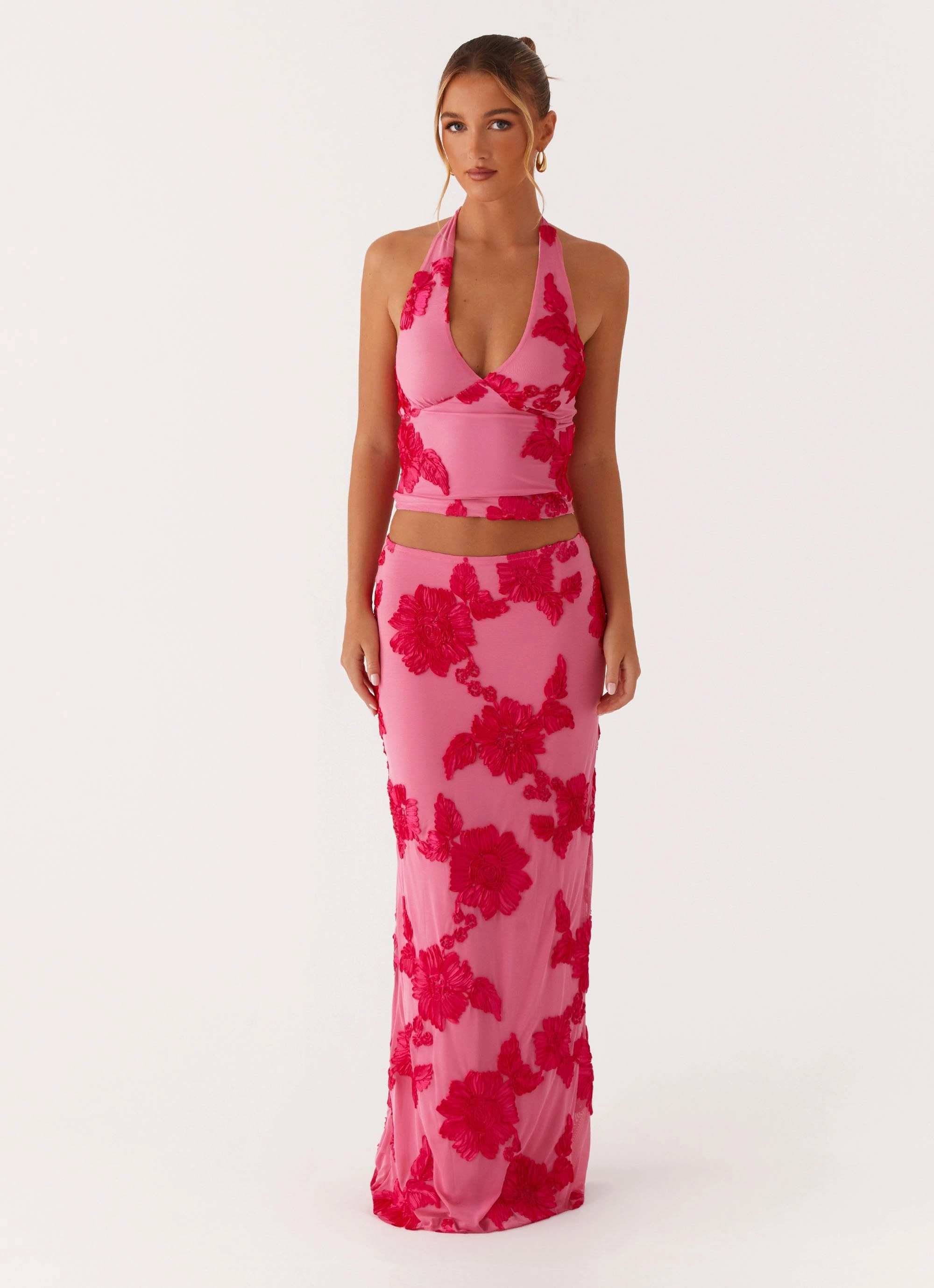 Radiate Maxi Skirt - Pink Relaxed Look ReinforcedPockets