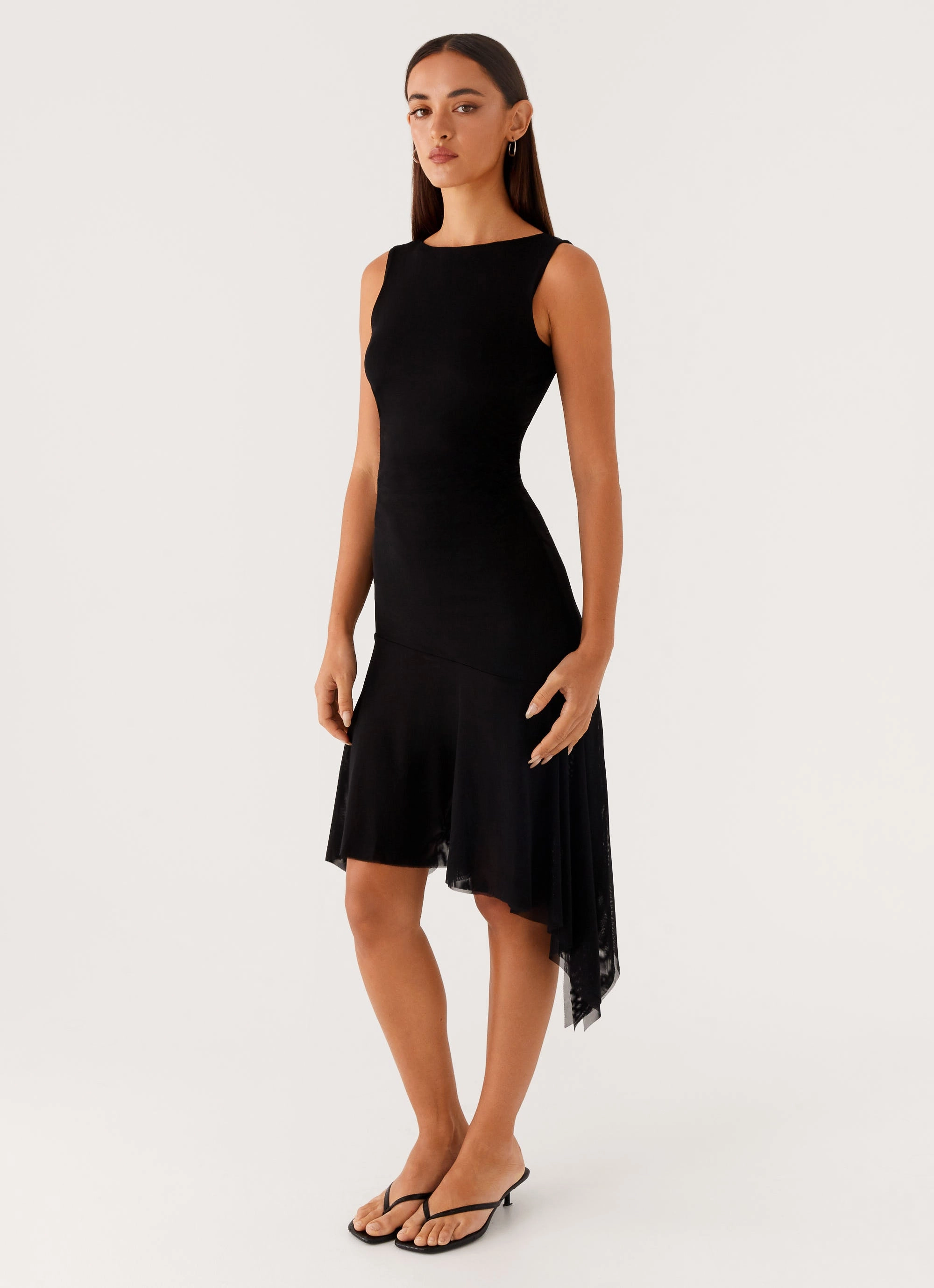 Winona Midi Dress - Black Chic casual