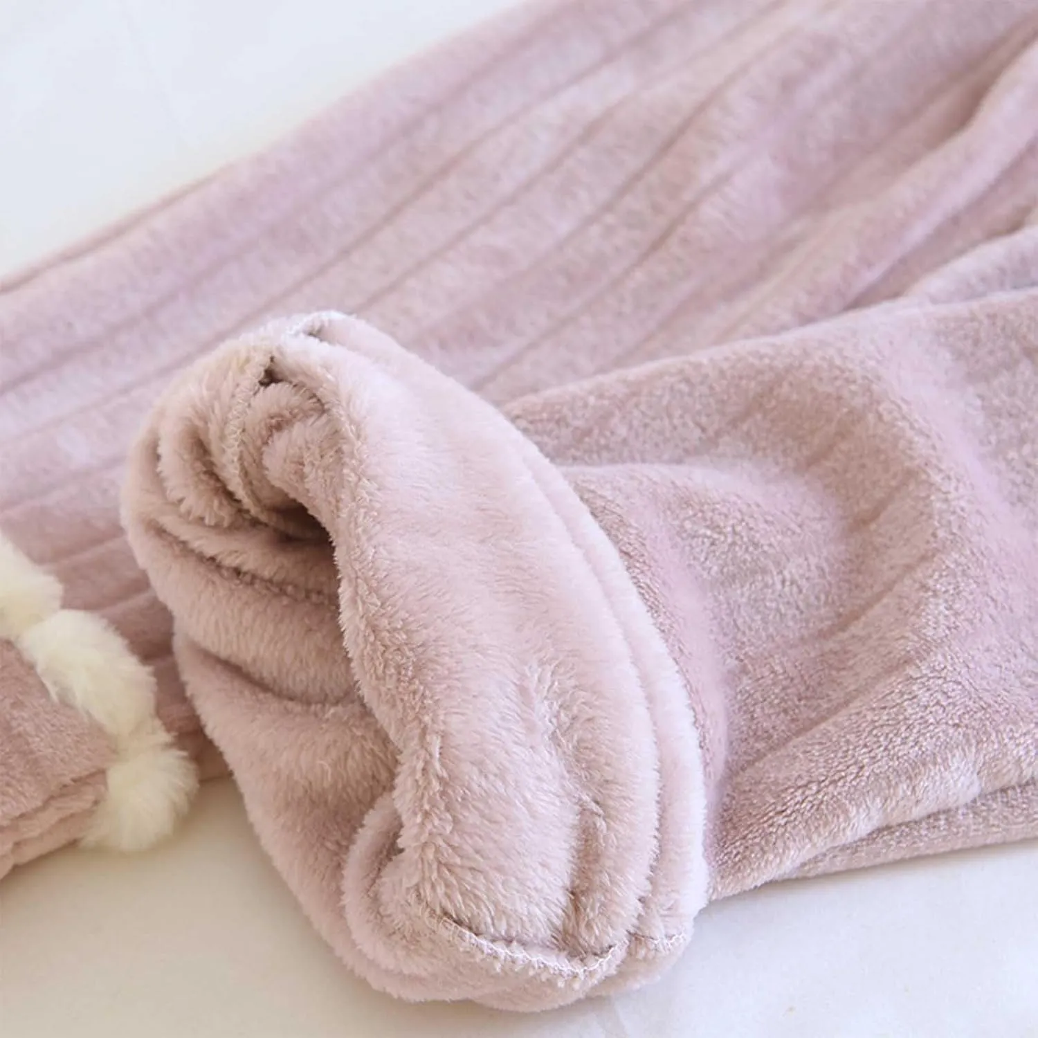 Winter Fleece Sherpa Lined Pajama Pants for Women Warm Coral Fleece Sleepwear Drawstring Lounge Wide Leg Trousers
