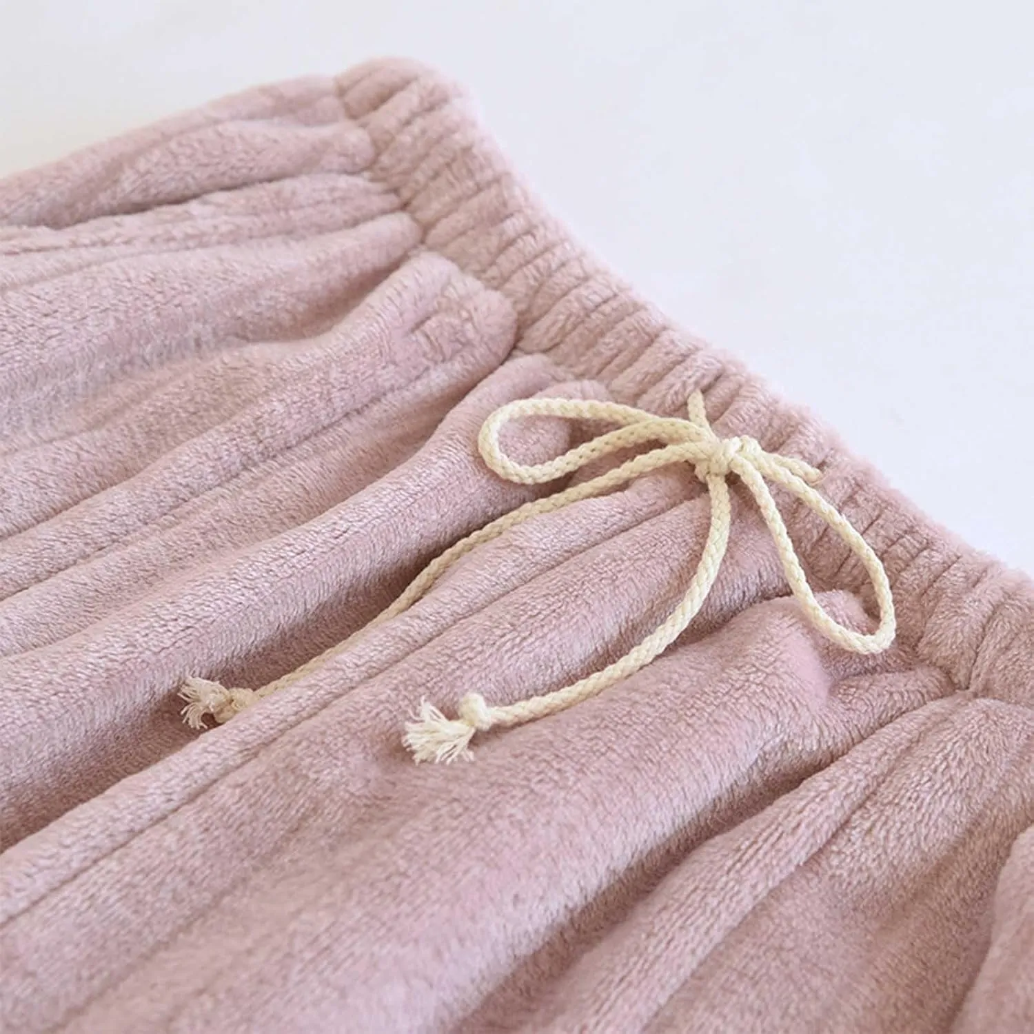 Winter Fleece Sherpa Lined Pajama Pants for Women Warm Coral Fleece Sleepwear Drawstring Lounge Wide Leg Trousers