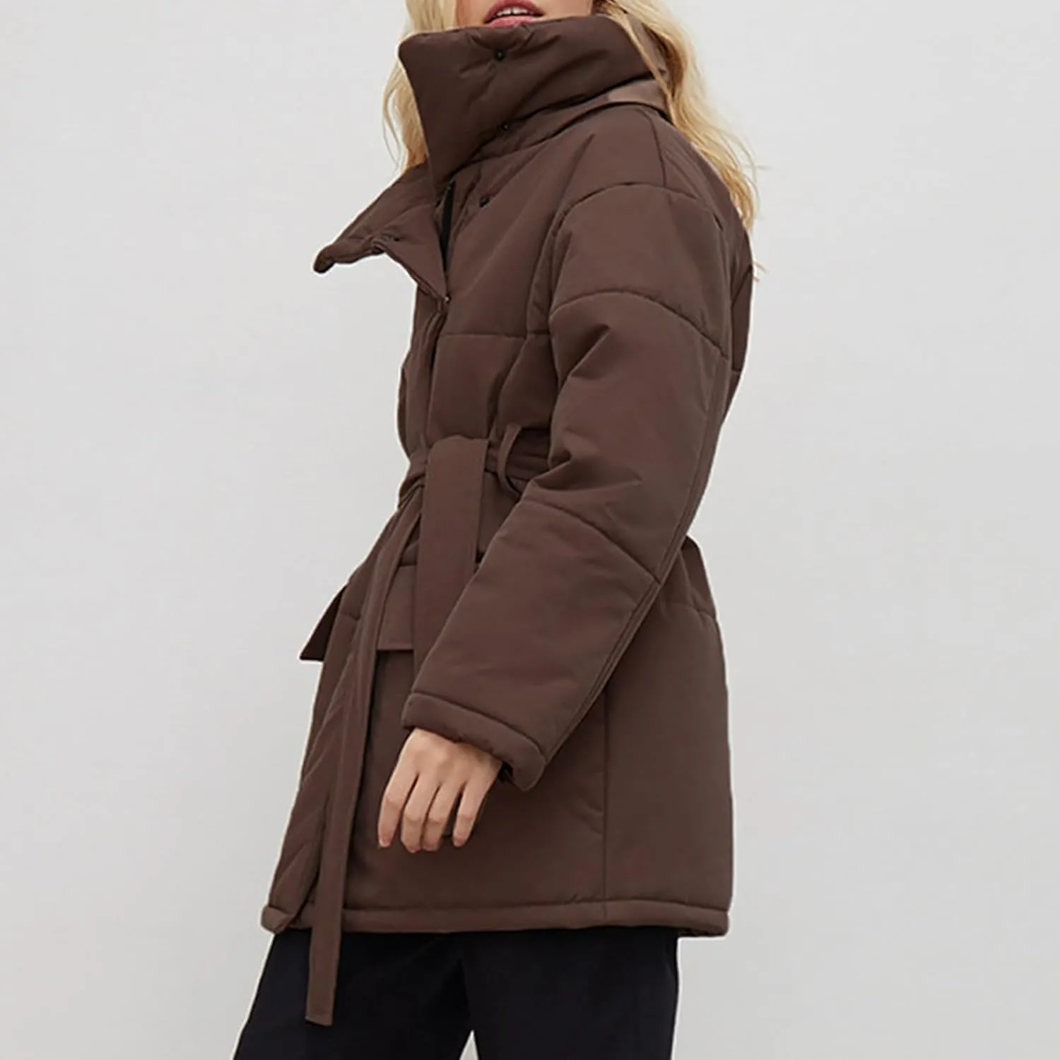 Winter Jackets for Women 2024 Trendy Thicken Warm Down Coats with Hood Mid-Length Puffer Jackets Parkas Outerwear