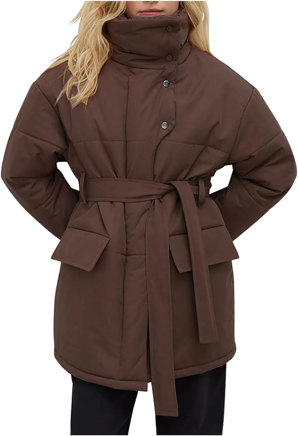 Winter Jackets for Women 2024 Trendy Thicken Warm Down Coats with Hood Mid-Length Puffer Jackets Parkas Outerwear