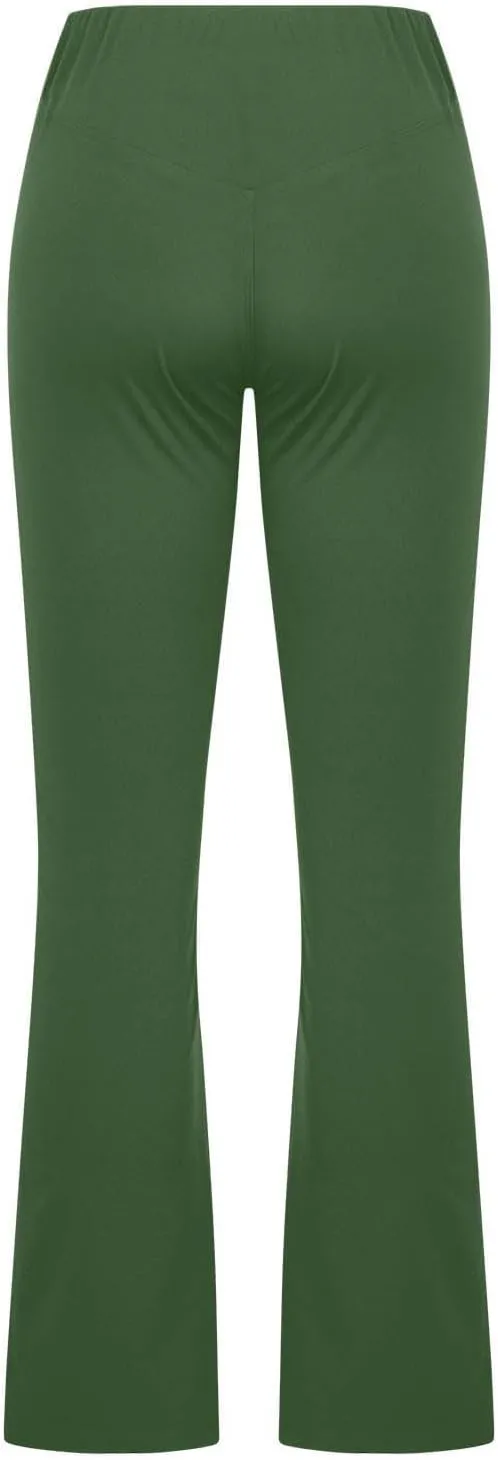 Winter Leggings for Women Stretchy Yoga Workout Causal Trendy Pants with Pockets Red Capri Leggings for Women