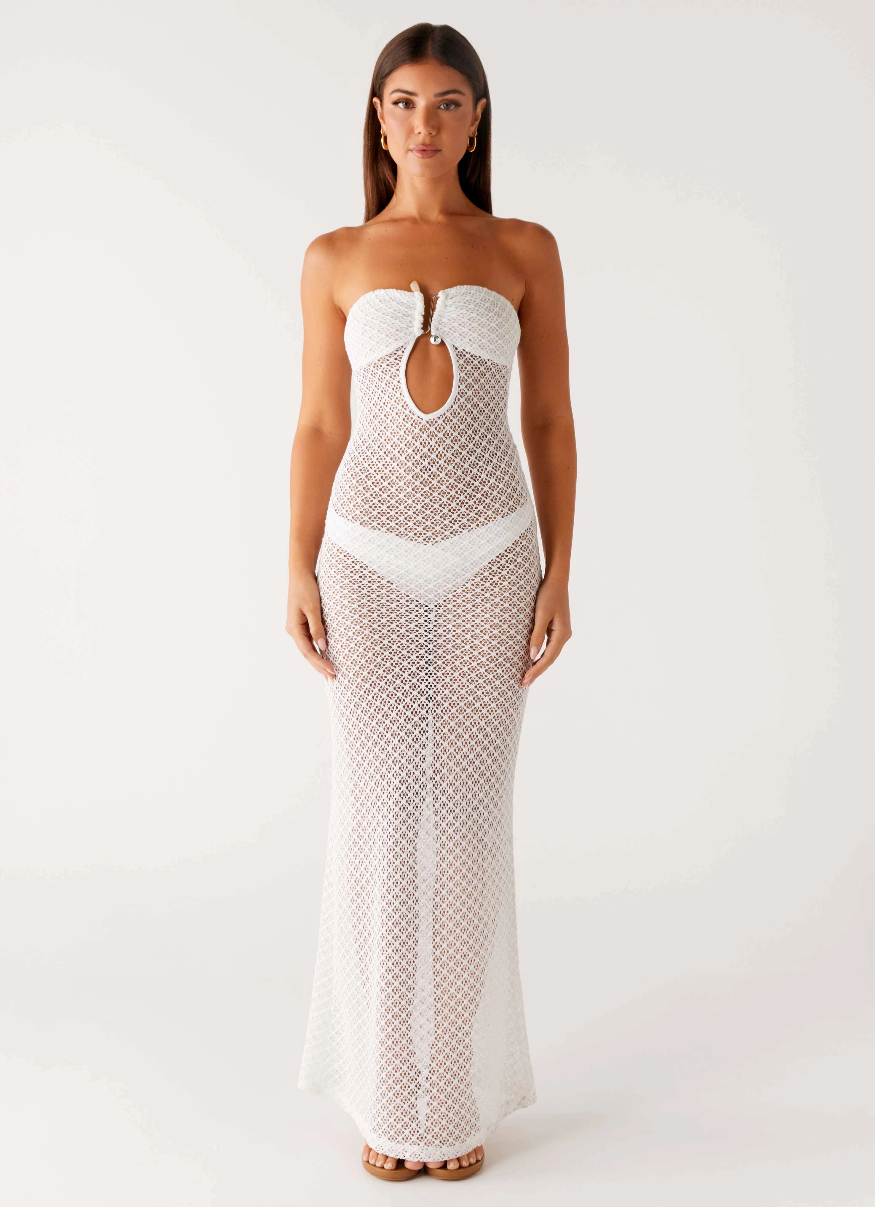 Casual Core Showcase Crochet Maxi Dress - Ivory