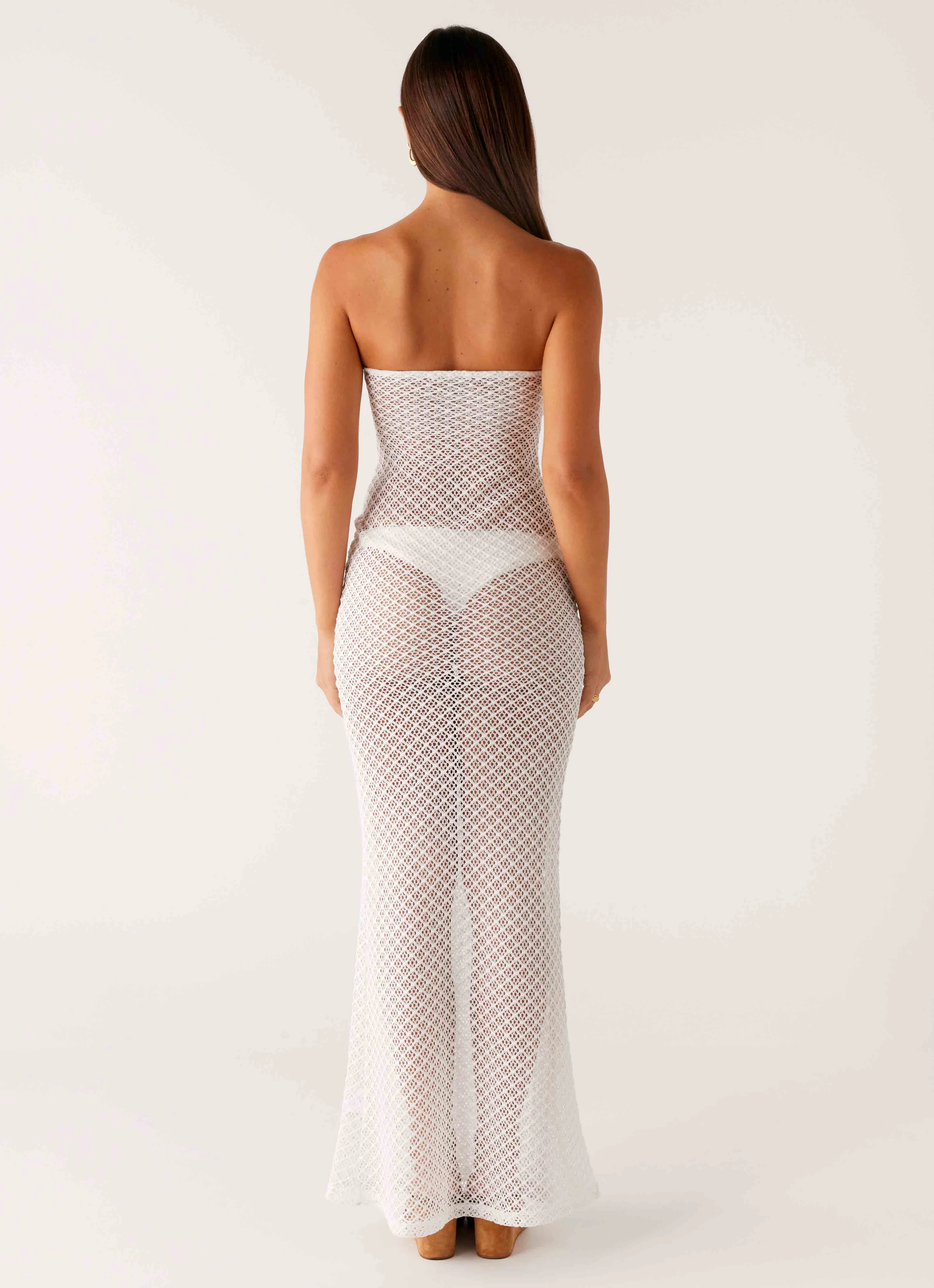 Showcase Crochet Maxi Dress - Ivory Tonal-Panel Relaxed Layers