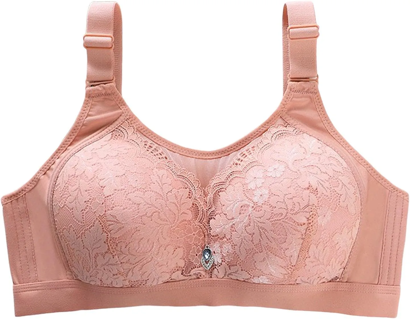 Wireless Bras for Women's Sexy Push Up Lace Bra Plus Size Everyday Underwear with Breathable Adjustable