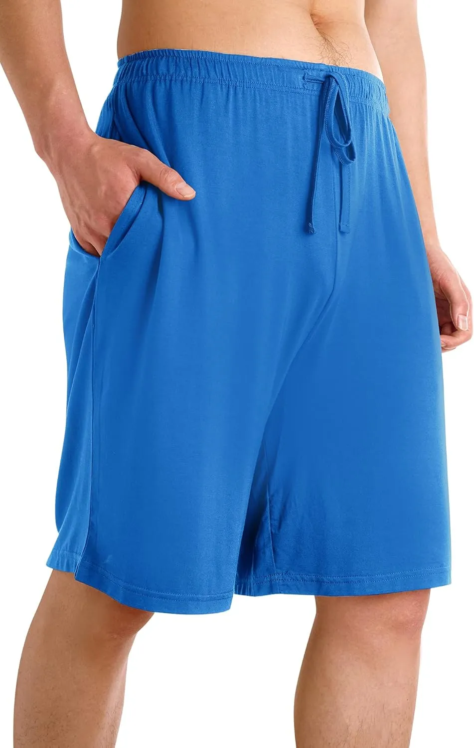 WiWi Mens Bamboo Viscose Pajama Shorts Lightweight Lounge Bottoms Soft Knit Sleep Short Pants Loungewear with Pockets S-3X