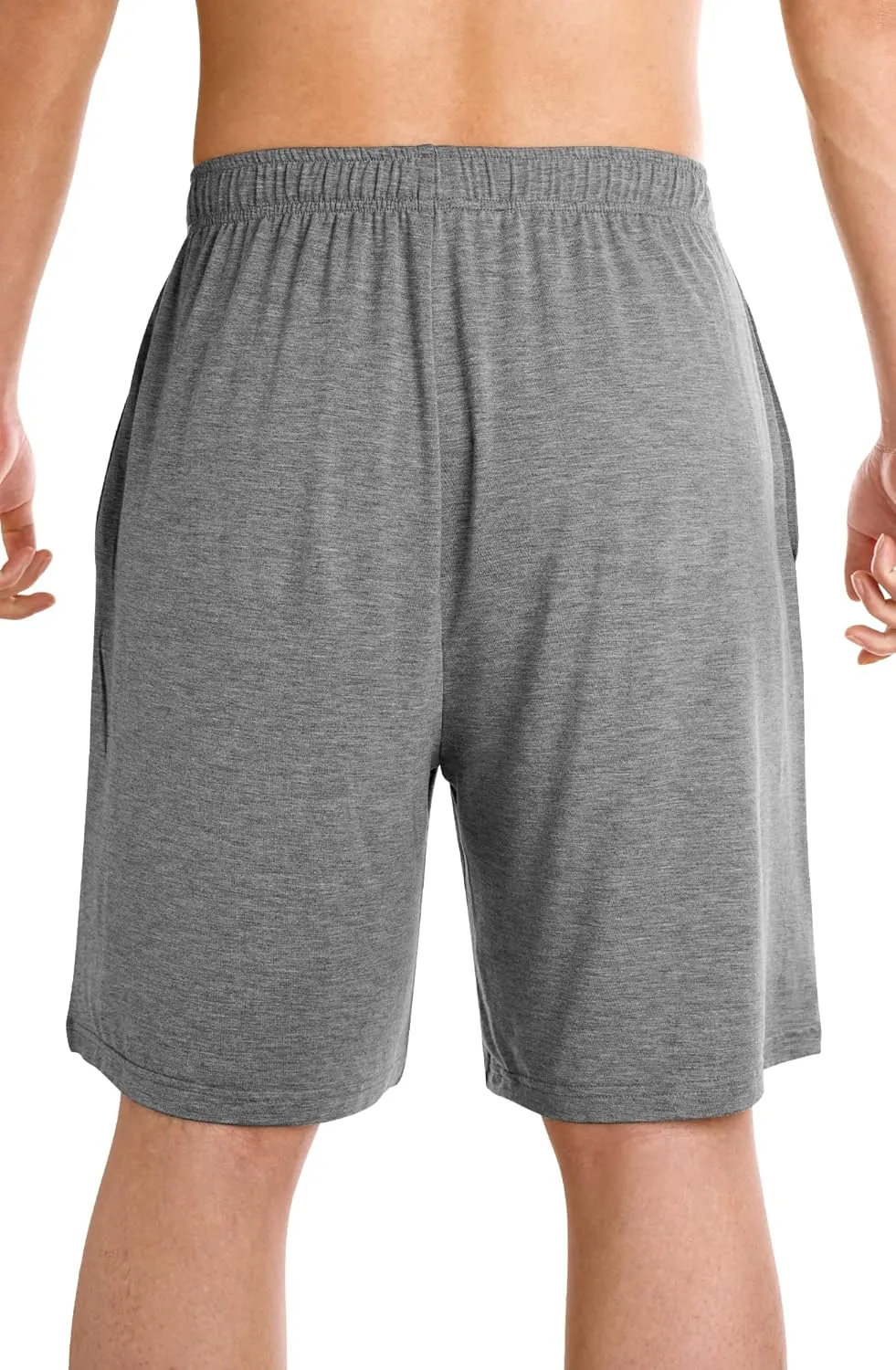 WiWi Mens Bamboo Viscose Pajama Shorts Lightweight Lounge Bottoms Soft Knit Sleep Short Pants Loungewear with Pockets S-3X