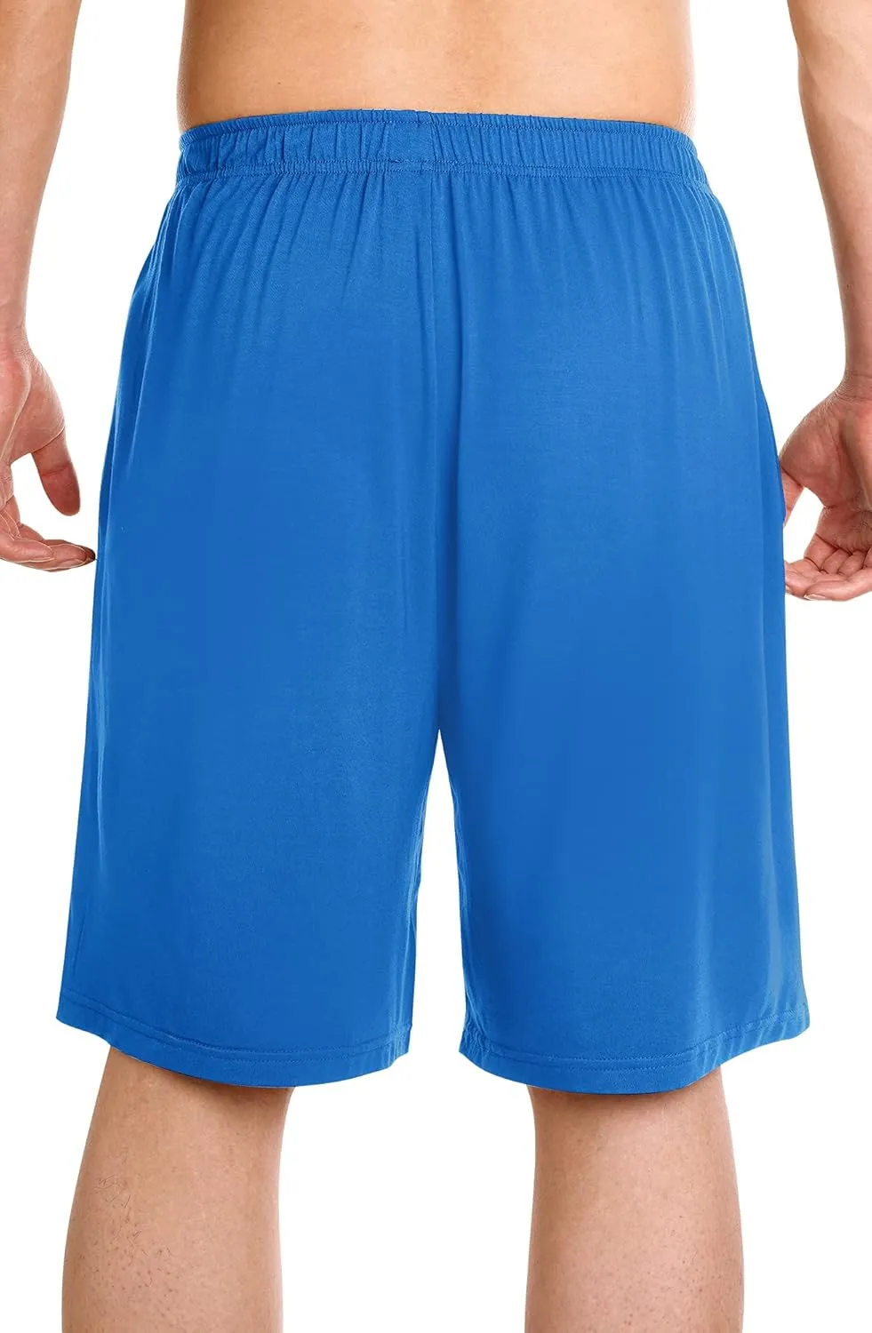 WiWi Mens Bamboo Viscose Pajama Shorts Lightweight Lounge Bottoms Soft Knit Sleep Short Pants Loungewear with Pockets S-3X