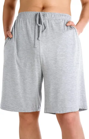 WiWi Mens Bamboo Viscose Pajama Shorts Lightweight Lounge Bottoms Soft Knit Sleep Short Pants Loungewear with Pockets S-3X