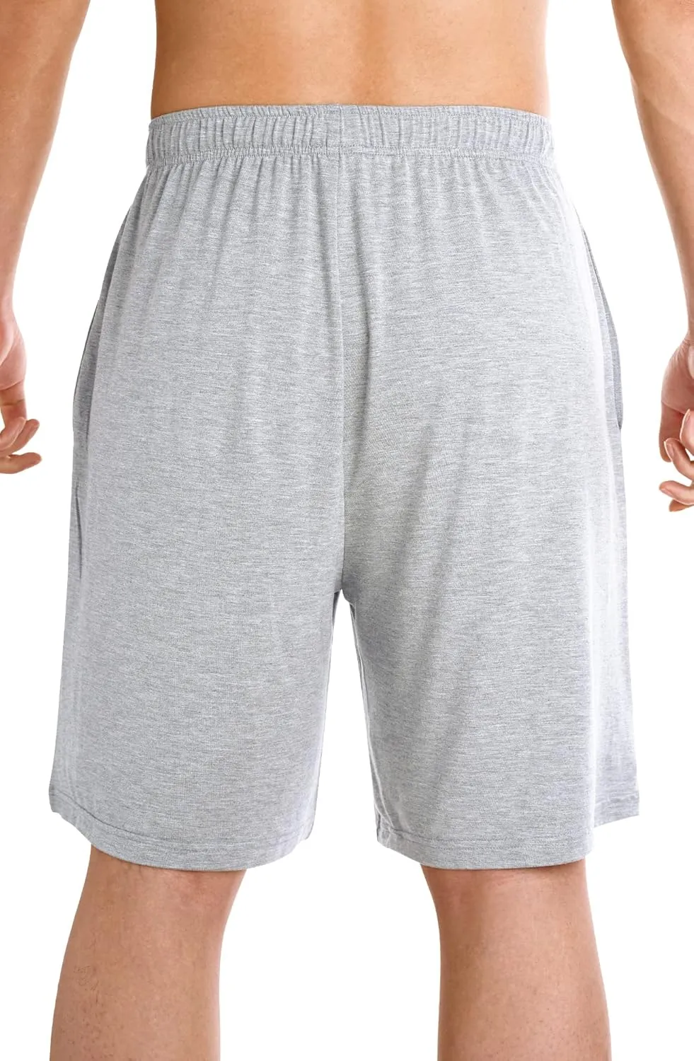 WiWi Mens Bamboo Viscose Pajama Shorts Lightweight Lounge Bottoms Soft Knit Sleep Short Pants Loungewear with Pockets S-3X