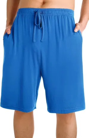 WiWi Mens Bamboo Viscose Pajama Shorts Lightweight Lounge Bottoms Soft Knit Sleep Short Pants Loungewear with Pockets S-3X