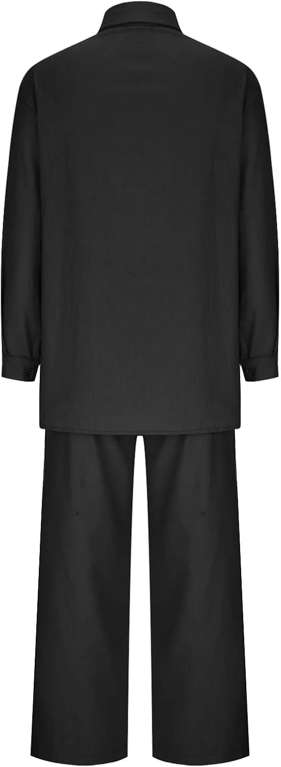 Women 2 Piece Linen Sets 2025 Button Down Shirt and Wide Leg Trousers Loose Fit Dressy Summer Lounge Outfits Plus Size