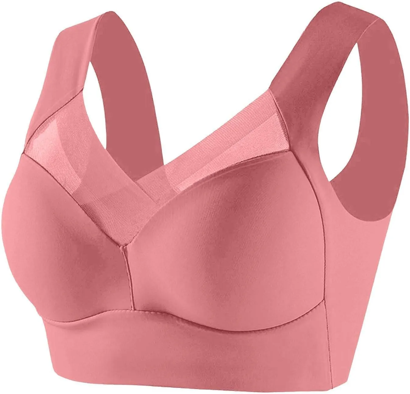 Women Comfort Lightweight Wireless Bras for Seniors Plus Size Full Coverage Bralette Push Up Soft Everyday Bra