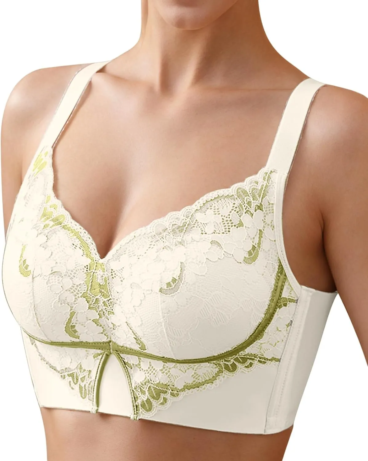 Women Comfort Wirefree Smoothing Bra Sexy Lace Push Up Bras with Support No Underwire Bralettes Fashion Everyday Bras