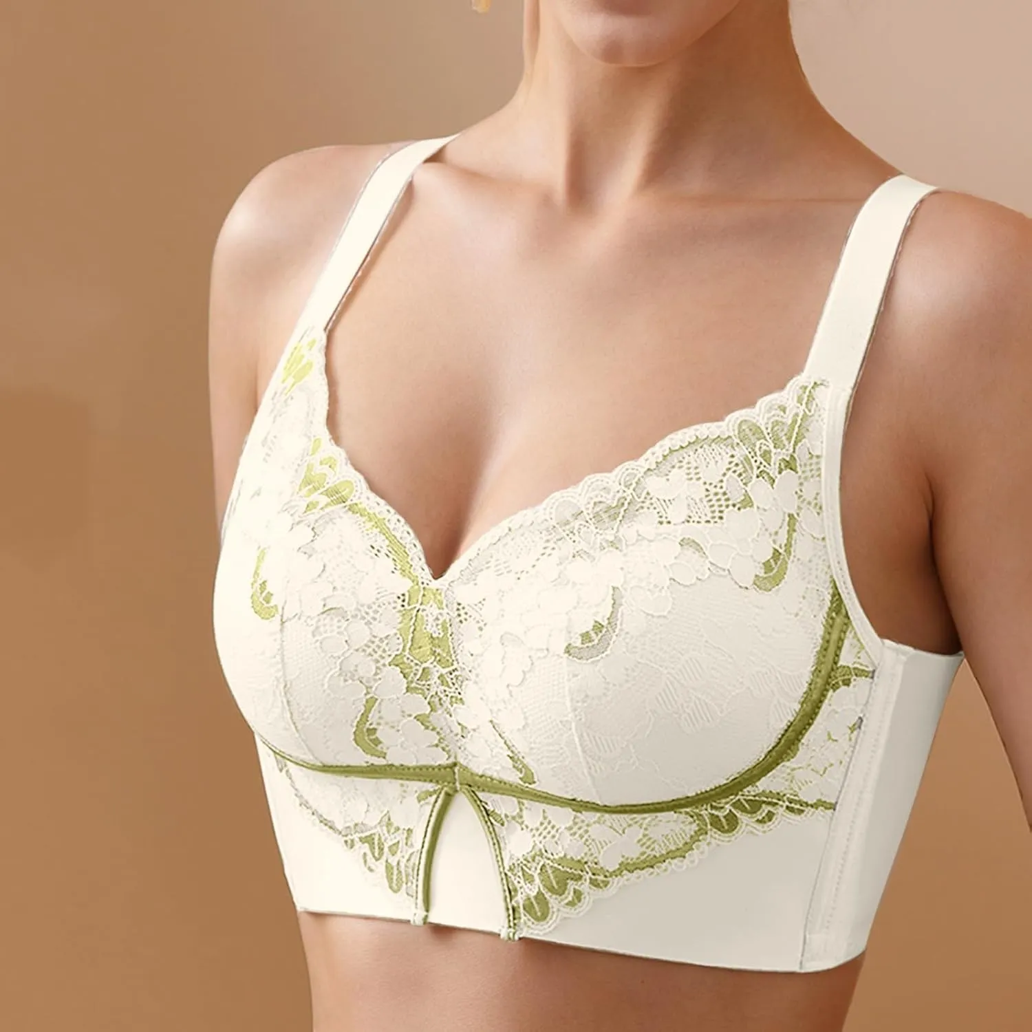 Women Comfort Wirefree Smoothing Bra Sexy Lace Push Up Bras with Support No Underwire Bralettes Fashion Everyday Bras