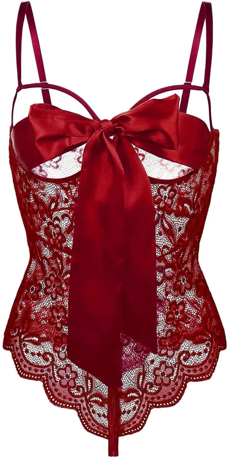 Women Fashion 1 Pieces Lingerie Roleplay Lingerie Sexy Women Costumes Red Plaid Lace Lingerie Women Nightgowns