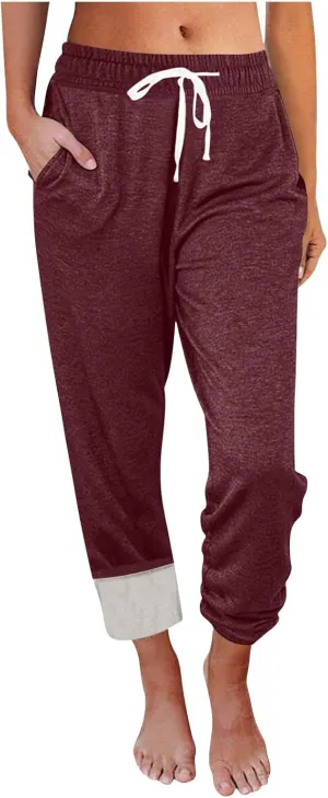 Women Fleece Lined Joggers Warm Sherpa Sweatpants High Waisted Winter Trousers Cozy Hiking Pants Thermal Lounge Pants