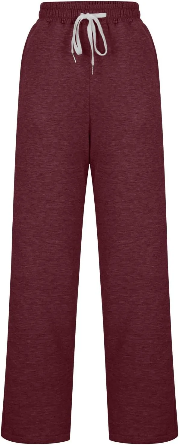 Women Fleece Lined Joggers Warm Sherpa Sweatpants High Waisted Winter Trousers Cozy Hiking Pants Thermal Lounge Pants