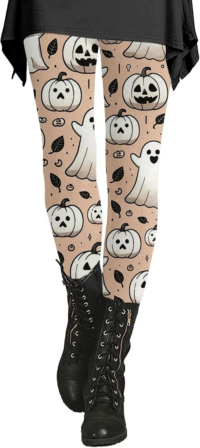 Women Halloween Print Leggings Printed Sports Yoga Pants Leggings Halloween Print Casual Pants Leggings Halloween