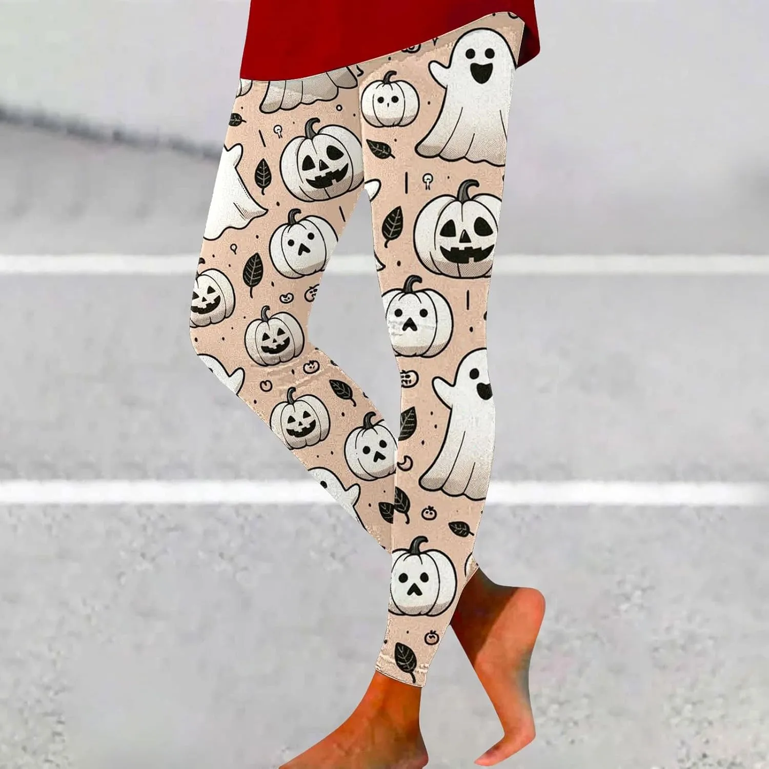Women Halloween Print Leggings Printed Sports Yoga Pants Leggings Halloween Print Casual Pants Leggings Halloween