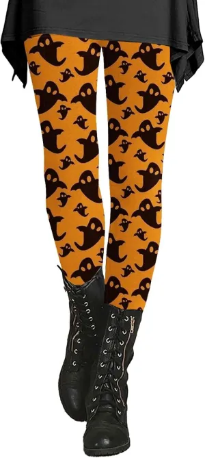 Women Halloween Print Leggings Printed Sports Yoga Pants Leggings Halloween Print Casual Pants Leggings Halloween