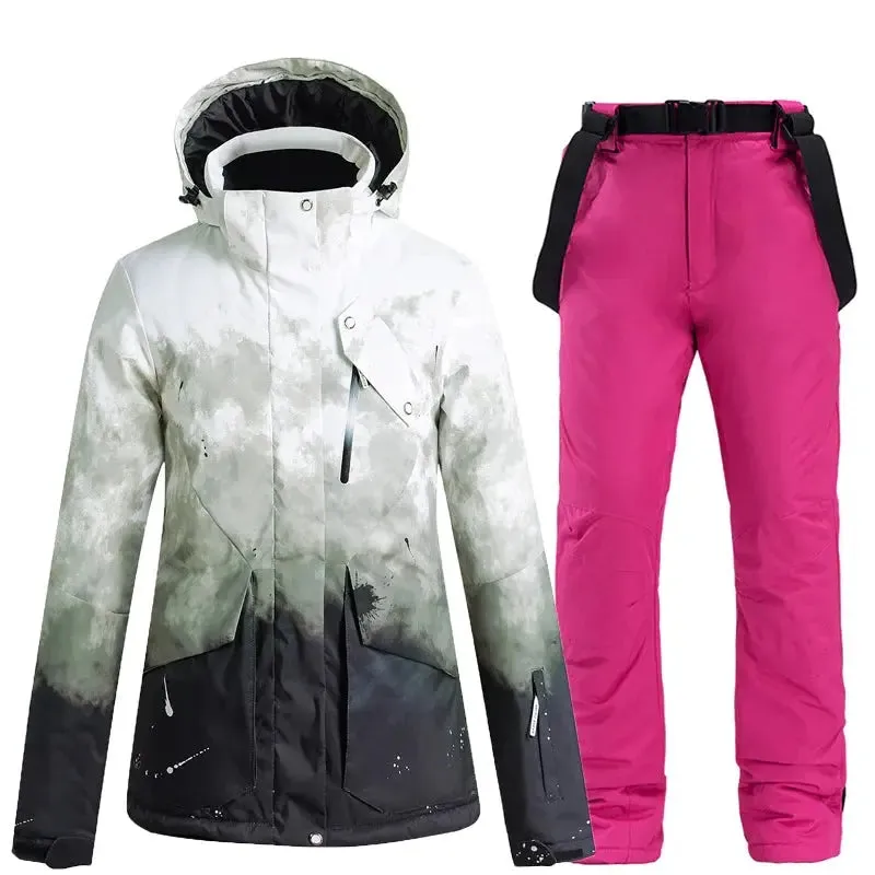 Women Insulated Snow Snowboard Jacket & Bib Pants