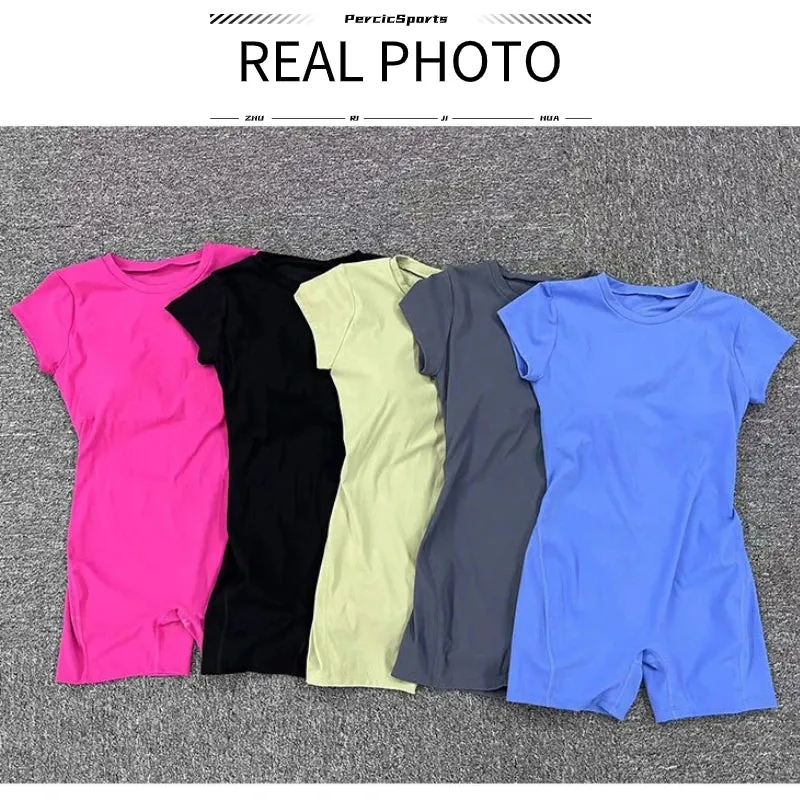 Women Jumpsuit Short Sleeve Yoga Set