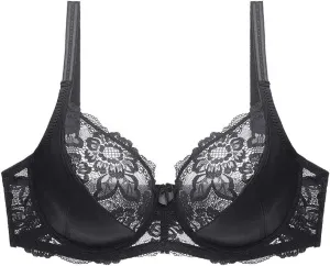 Women Minimizer Unlined Wirefree Bra Full Coverage Plus Size Full Figure Unpadded Bras Eyelash Lace Bras Mesh Bralette