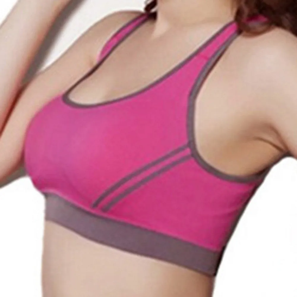 Women Padded Top Athletic Vest Gym Fitness Sports Bra Stretch Cotton Seamless