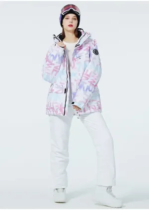 Women Printed Ski Set Insulated jacket & Bibs Pants