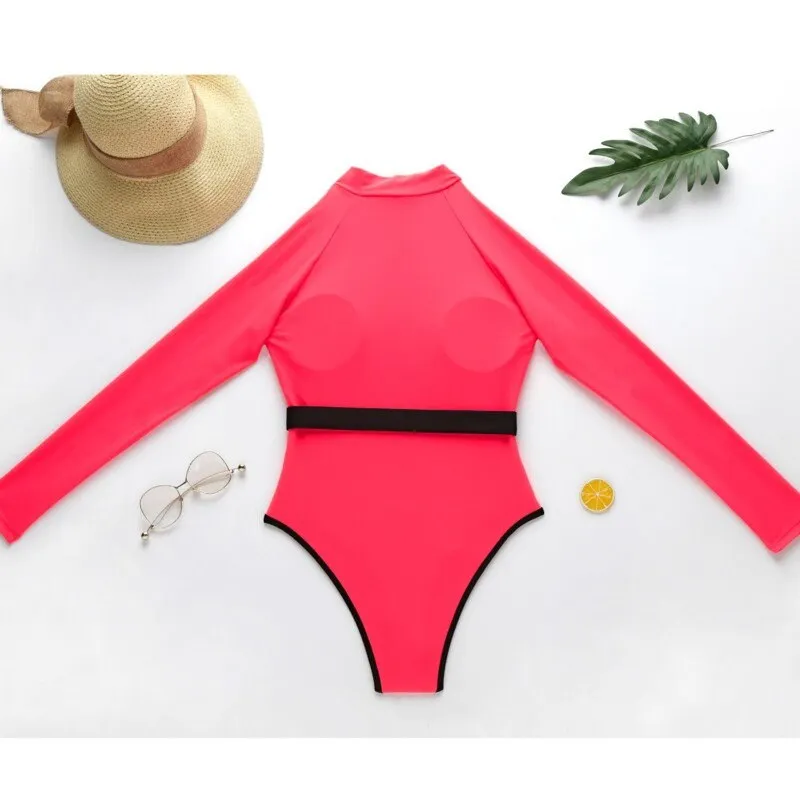 Women Rashguard: Neon Pink and Yellow