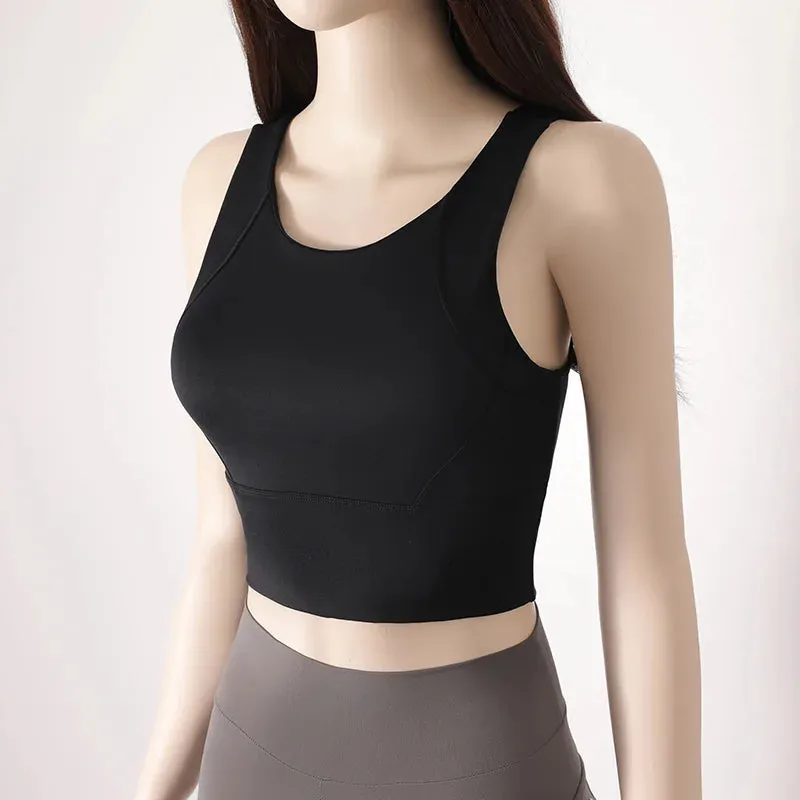 Women Sport Fixed Chest Pad Bra Athleisure Tank Top for Yoga and Gym Wear