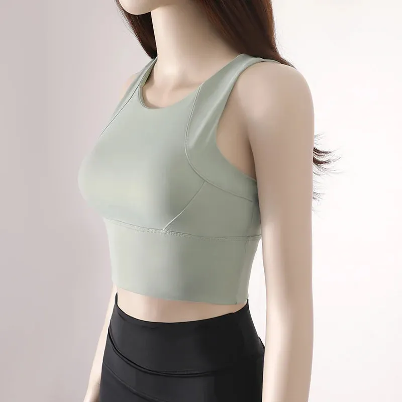 Women Sport Fixed Chest Pad Bra Athleisure Tank Top for Yoga and Gym Wear