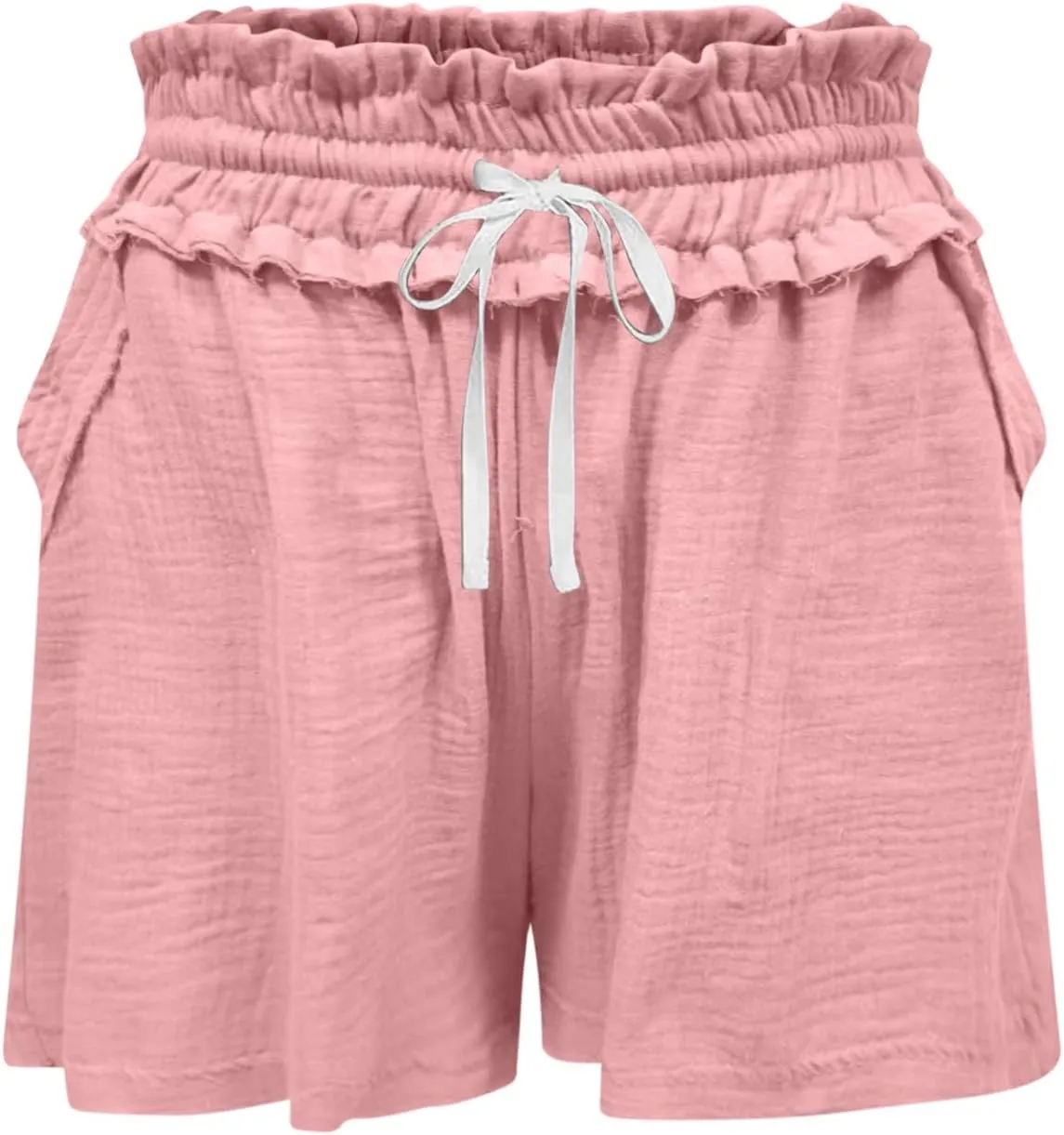 Women Stretch Summer Shorts Fashion Textured Drawstring SweatShorts Casual Loose Fit Lounge Beach Short Pants