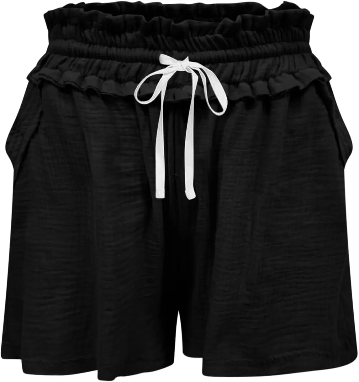 Women Stretch Summer Shorts Fashion Textured Drawstring SweatShorts Casual Loose Fit Lounge Beach Short Pants