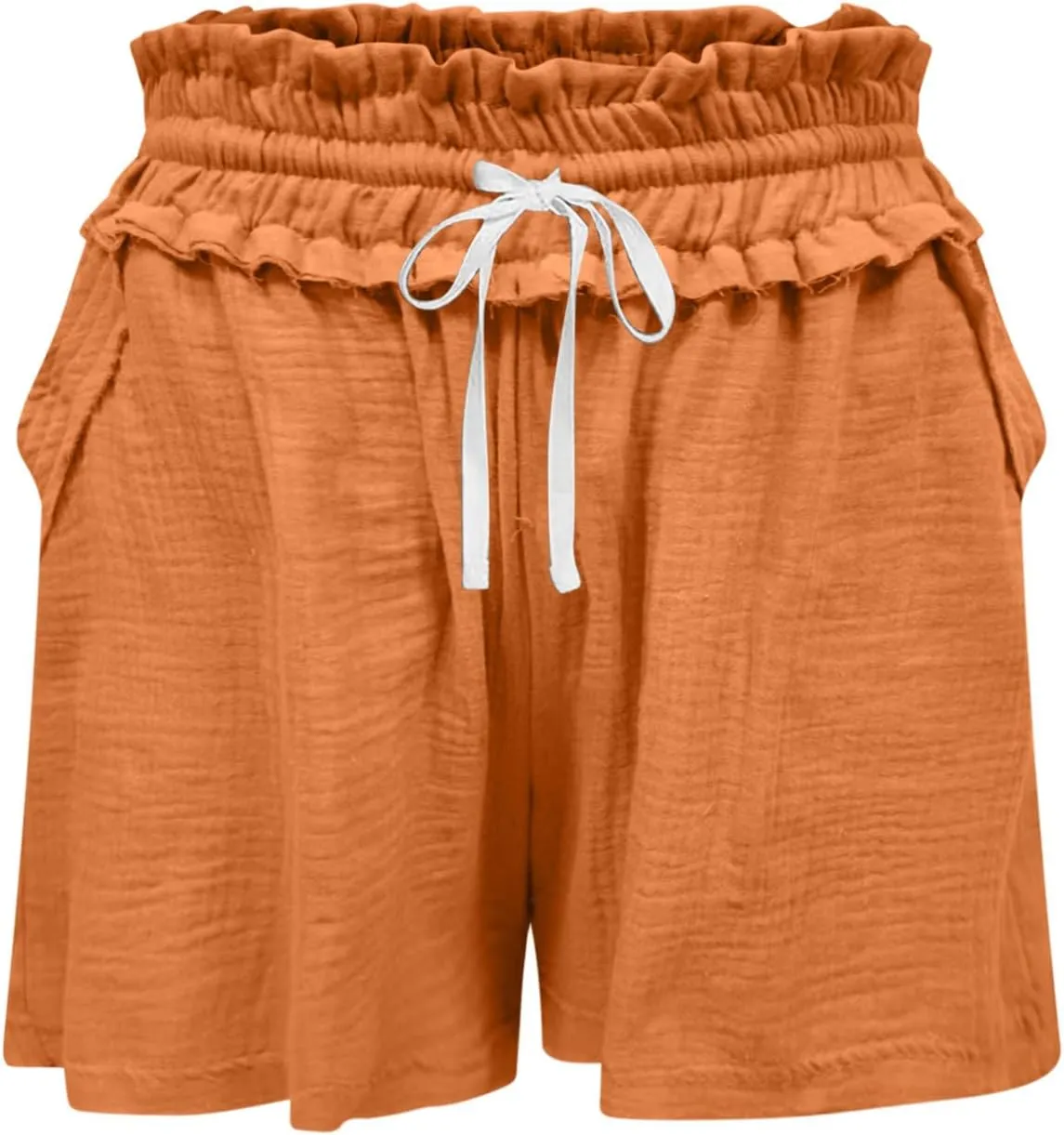 Women Stretch Summer Shorts Fashion Textured Drawstring SweatShorts Casual Loose Fit Lounge Beach Short Pants