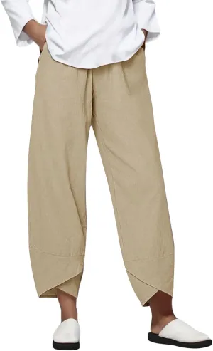 Women Sweatpants Summer Pants High Casual Waist Long Solid Cotton High Waist Loose Capri Pants Trousers with Pockets