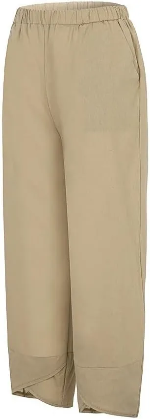 Women Sweatpants Summer Pants High Casual Waist Long Solid Cotton High Waist Loose Capri Pants Trousers with Pockets