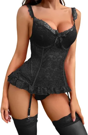Women's Chemise Women's Exotic Lingerie Sets Sexy Lace Nightie Babydoll Mesh for Sex Play Lingerie Robes Slutty Teddy