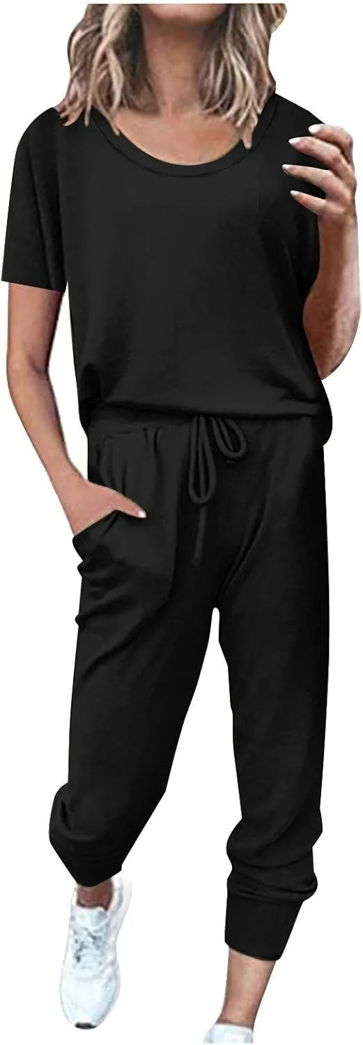 Womens Comfy Sets 2 Piece Lounge Set Women Women Silk Pajamas Set Knit Sets Two Piece Women Pajamas Set for Women Pajamas for Women Breastfeeding Pajamas for Women Set Silk D-Black