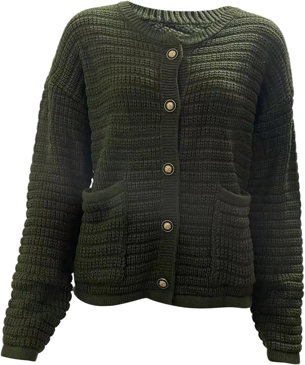 Womens Cropped Sweaters Long Sleeve Casual Button Down Cable Knit Chunky Open Front Cardigan Jackets Fall Sweaters