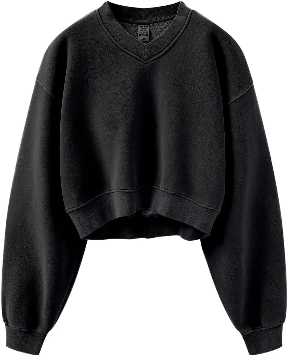 Womens Cropped Sweatshirt Athletic Cropped Essentials Hoodie Sweatshirts For Women Long Sleeves