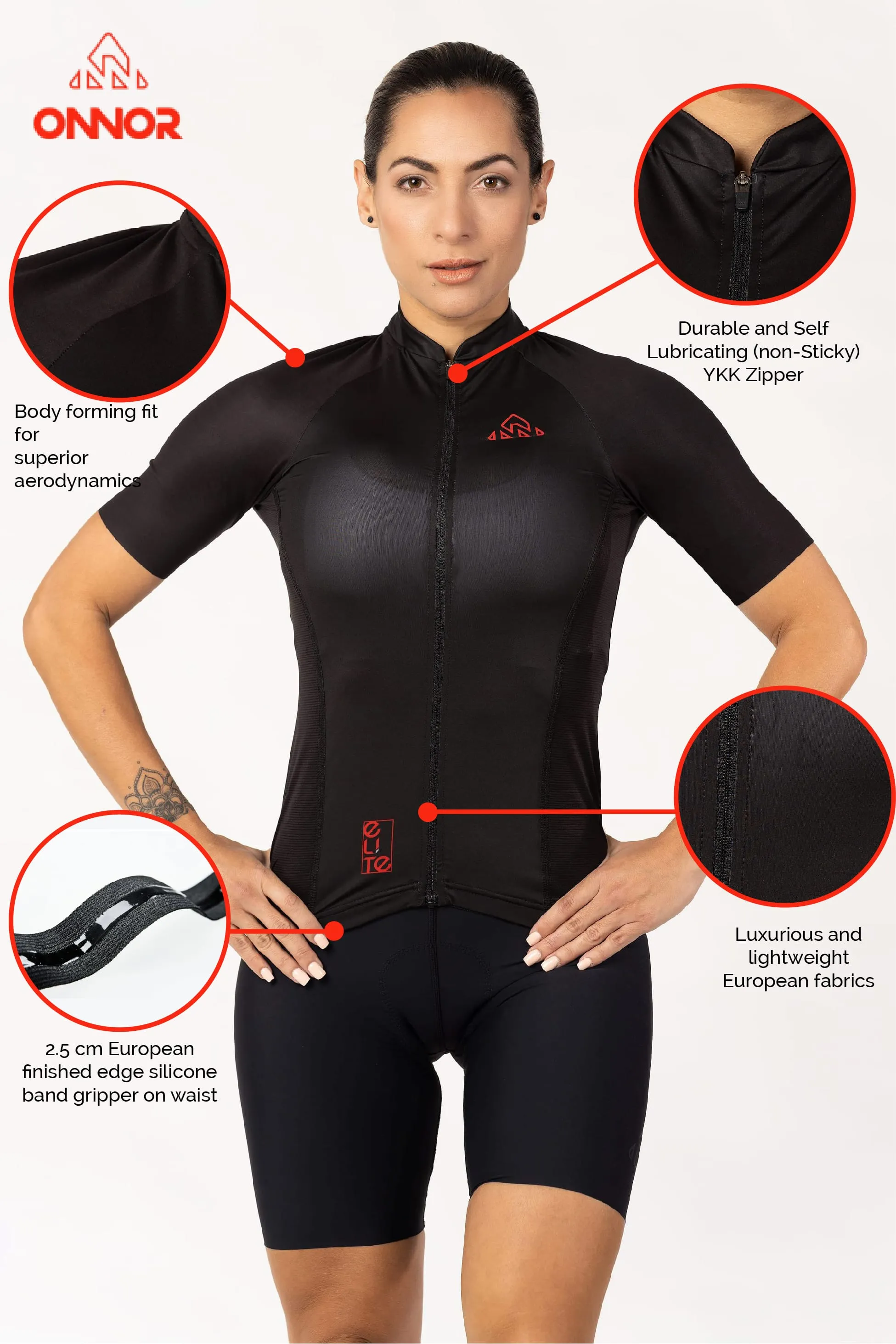 Women's DNA Black Elite Cycling Jersey