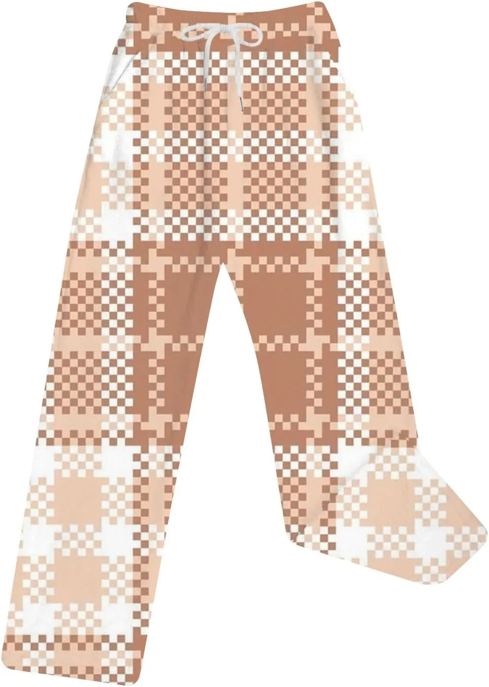 Womens Flannel Fluffy Pajama Pants Plaid Stretch Comfy Lounge Pants Drawstring Sleep Pajamas Bottoms with Pockets