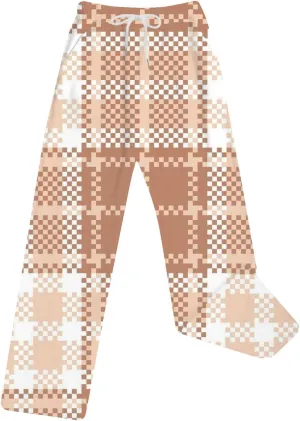Womens Flannel Fluffy Pajama Pants Plaid Stretch Comfy Lounge Pants Drawstring Sleep Pajamas Bottoms with Pockets