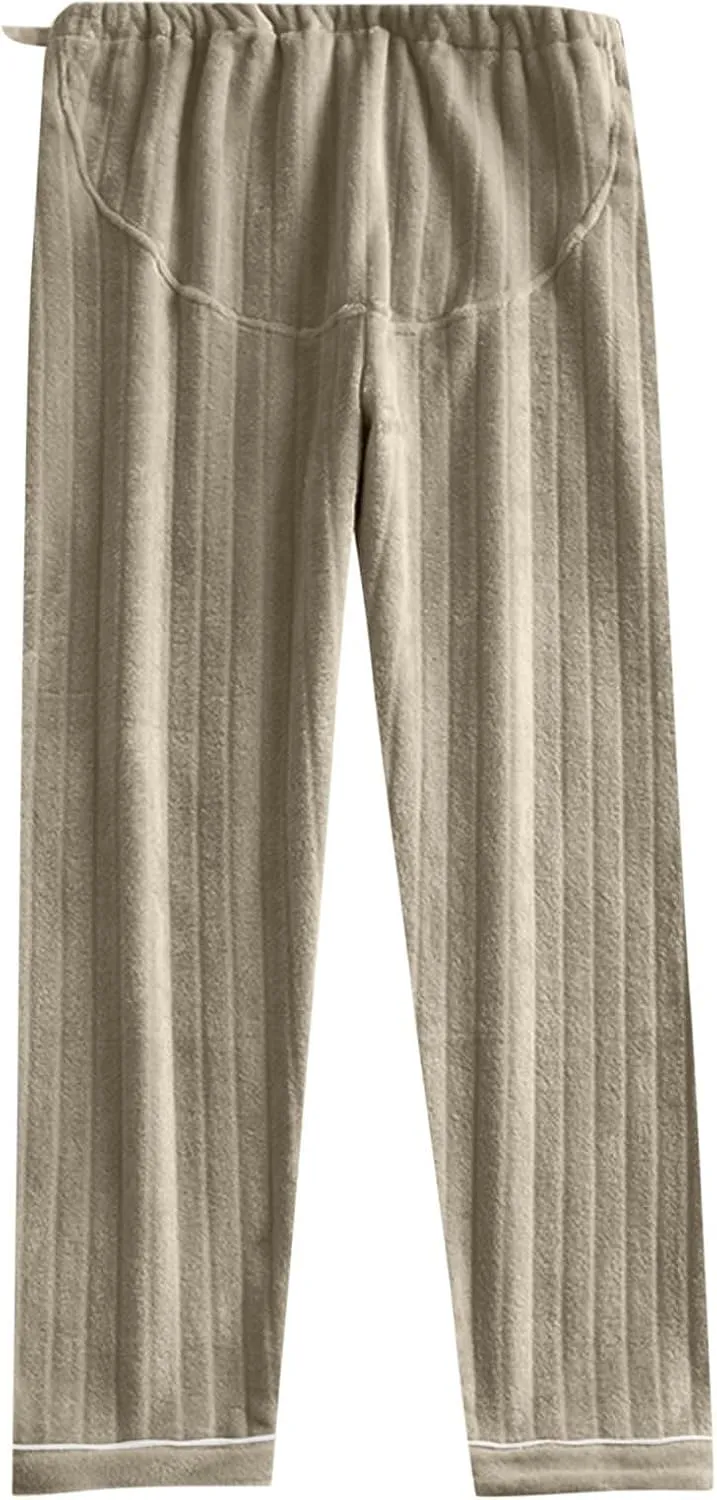 Women's Flannel Fuzzy Pajama Pants Comfy Warm Fleece Pajamas Lounge Long Pants Sleepwear Home Pants with Pockets